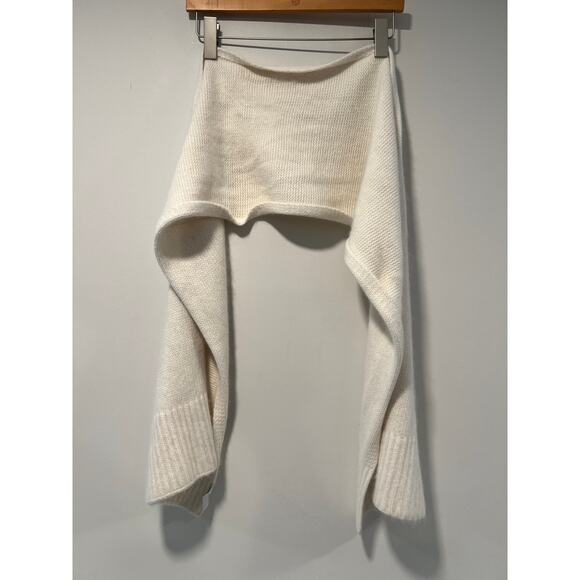 Armani Exchange Angora Rabbit Hair Winter Scarf Cream 12" X 64" - Picture 1 of 9